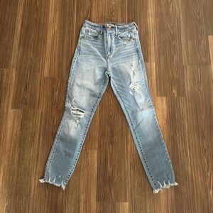 Abercrombie and Fitch high rise distressed jeans